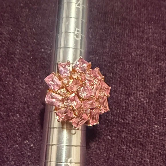 Pink  Cocktail Ring - Picture 2 of 3